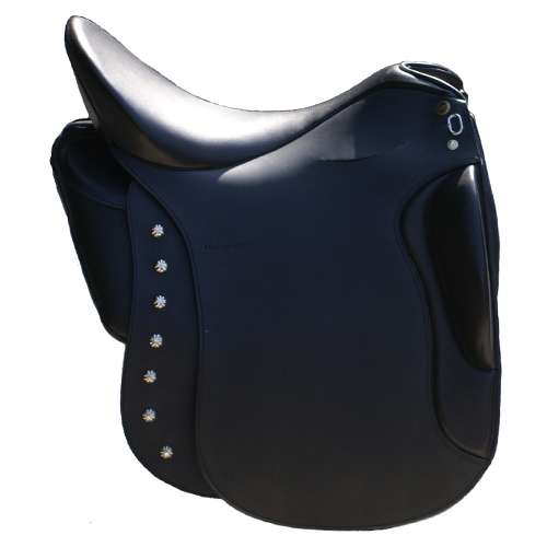 Amazona Dressage Comfort 2000 - svart med 2 sadelklaff och dekoration