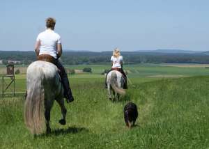 Miriam, Birgit und Lissi beim Ausreiten